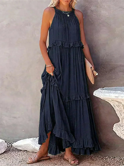 Sarah | Robe Maxi Volant Halter (Presque épuisé)