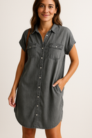 Novara | Robe chemise en denim moderne
